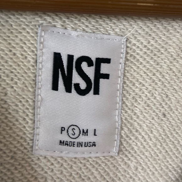 NSF Light Grey Distressed Holey Sweatshirt Mini Dress Size Small USA - Picture 7 of 7